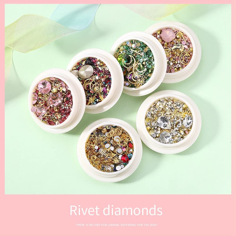 MAYCREATE 6 Boxes Mixed Nail Art Rhinestones Diamonds Crystals Beads Gems with Tweezer for 3D Nails Art Decoration Nail Art Supplies MAYCREATE 6 Boxes Mixed Nail Art Rhinestones Diamonds Crystals Beads Gems with Tweezer for 3D Nails Art Decoration Nail Art Supplies